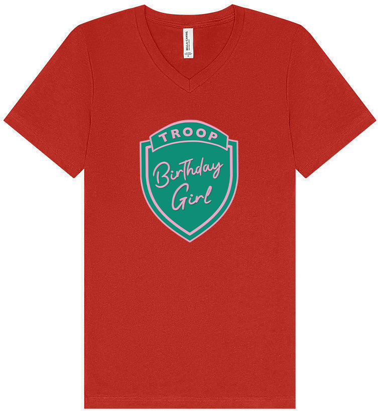 Troop Birthday Girl Unisex V-Neck Shirt