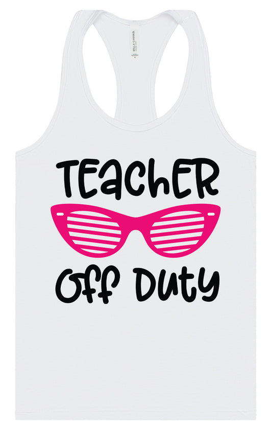 Teacher Off Duty Women's Racerback Tank