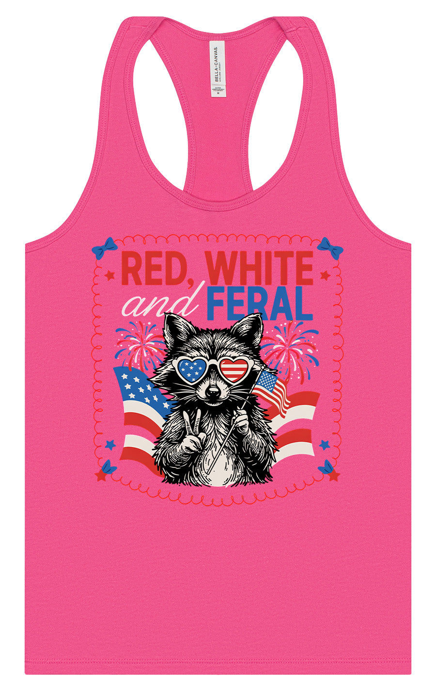 Red, White, Feral Women's Racerback Tank