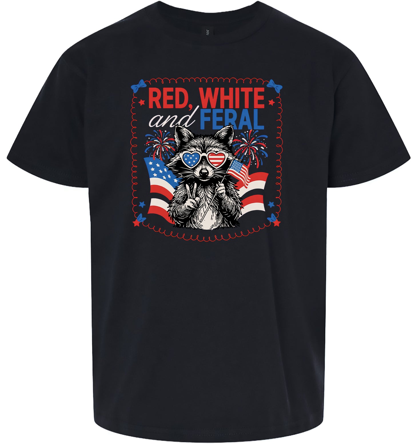 Red, White, Feral Children's Gildan Soft Shirt