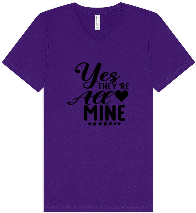 Yes They're All Mine Unisex V-Neck Shirt