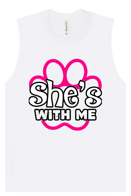 Neon Paws She's With Me Muscle Tank