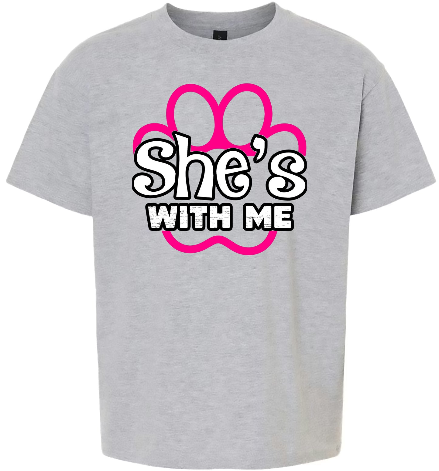 Neon Paws She's With Me Children's Gildan Soft Shirt