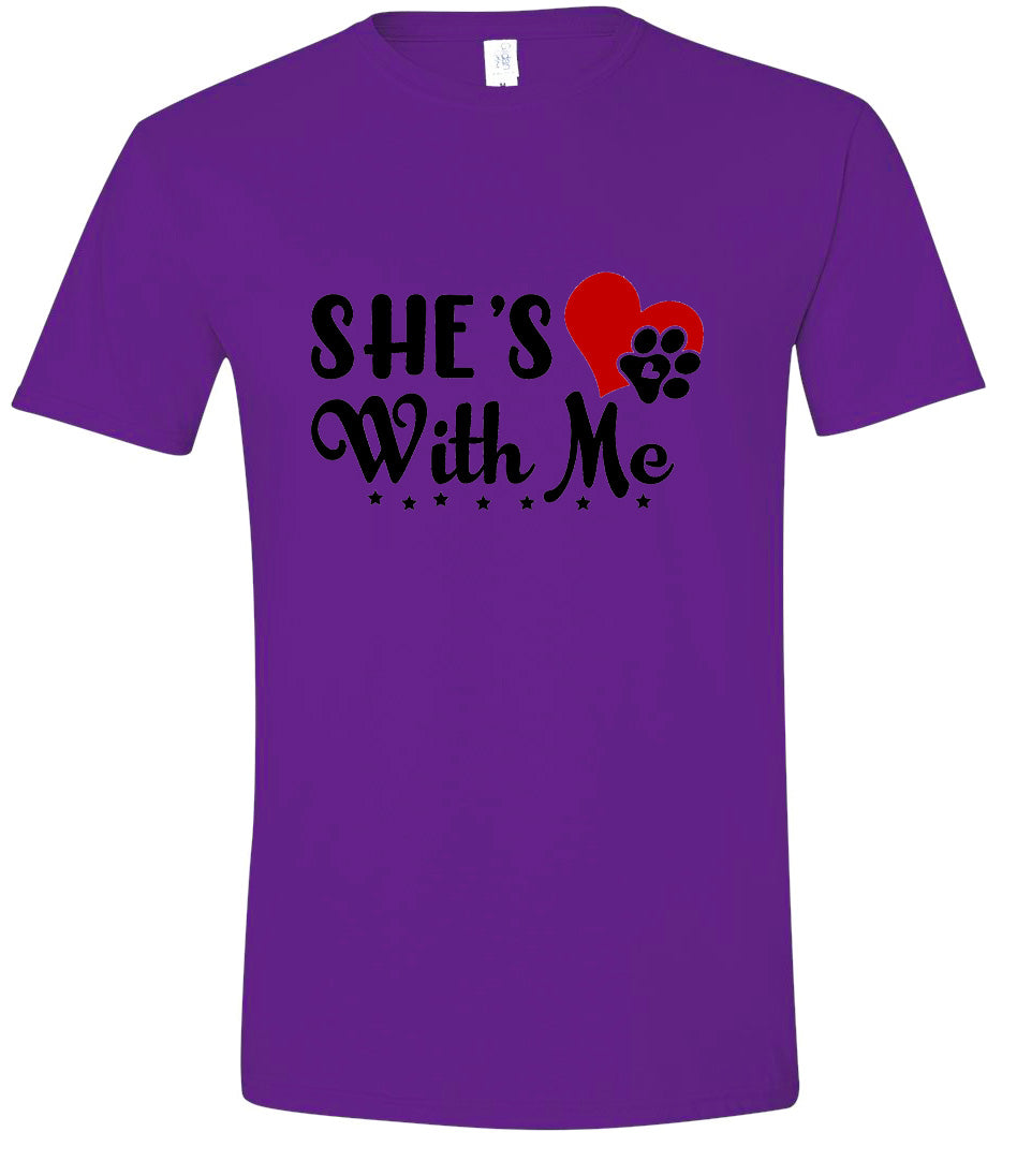 Cutesy She's With Me Adult Gildan Soft Shirt
