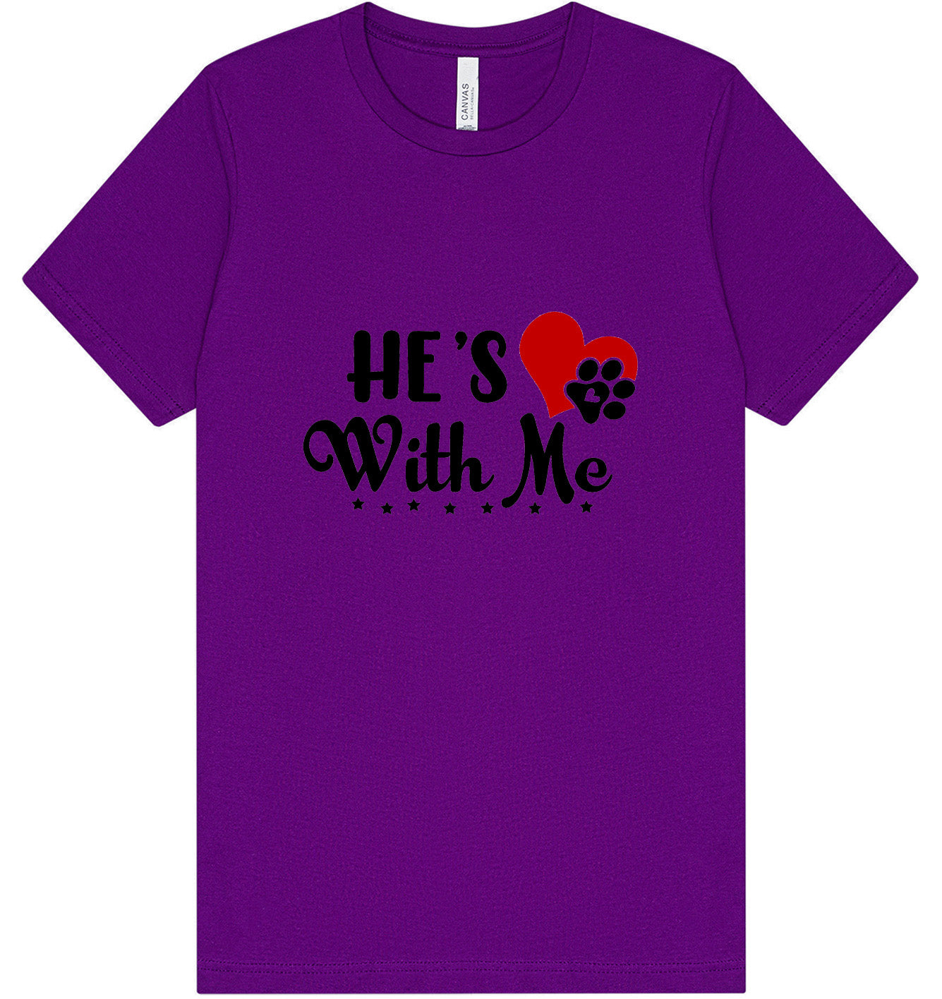 Cutesy He's With Me Adult Bella Canvas Shirt