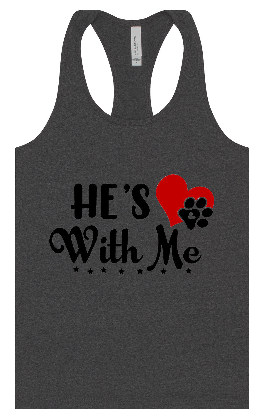 Cutesy He's With Me Women's Racerback Tank