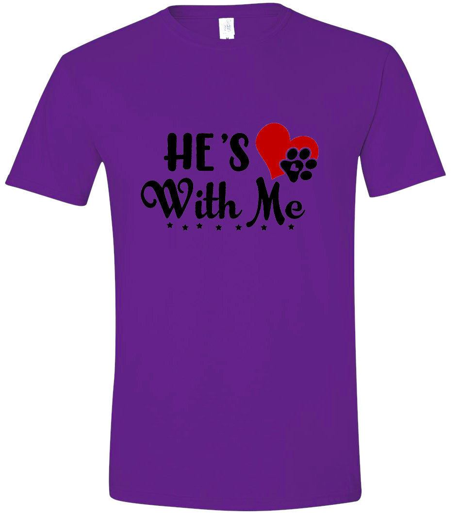 Cutesy He's With Me Adult Gildan Soft Shirt