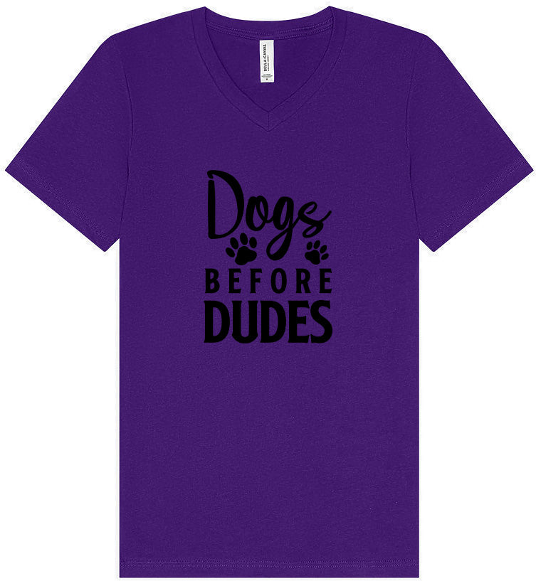Dogs Before Dudes Unisex V-Neck Shirt