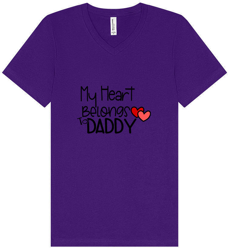 My Heart Belongs to Daddy Unisex V-Neck Shirt