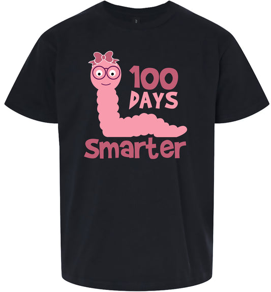 100 Days Smarter Pink Worm Children's Gildan Soft Shirt