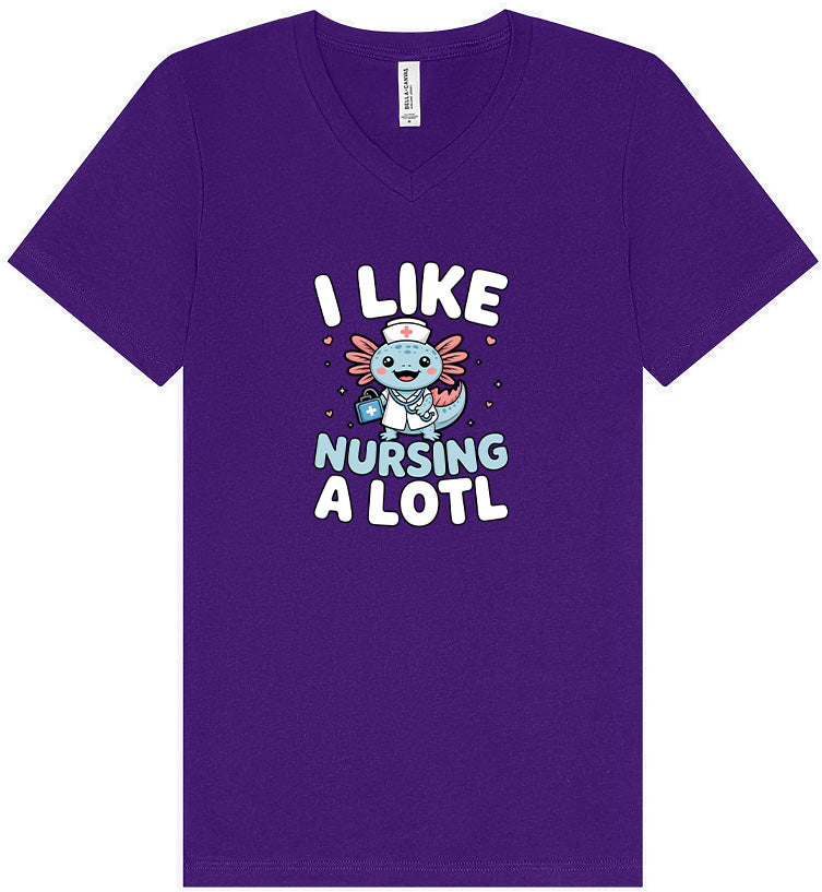 I Like Nursing A Lotl Unisex V-Neck Shirt