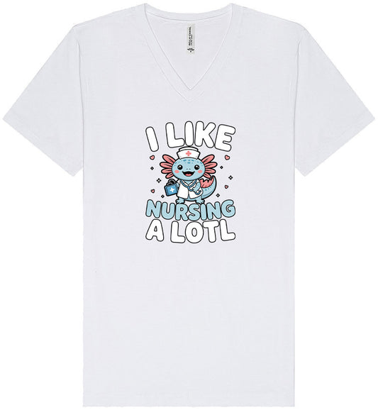 I Like Nursing A Lotl Unisex V-Neck Shirt