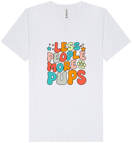 Less People, More Pups Unisex V-Neck Shirt