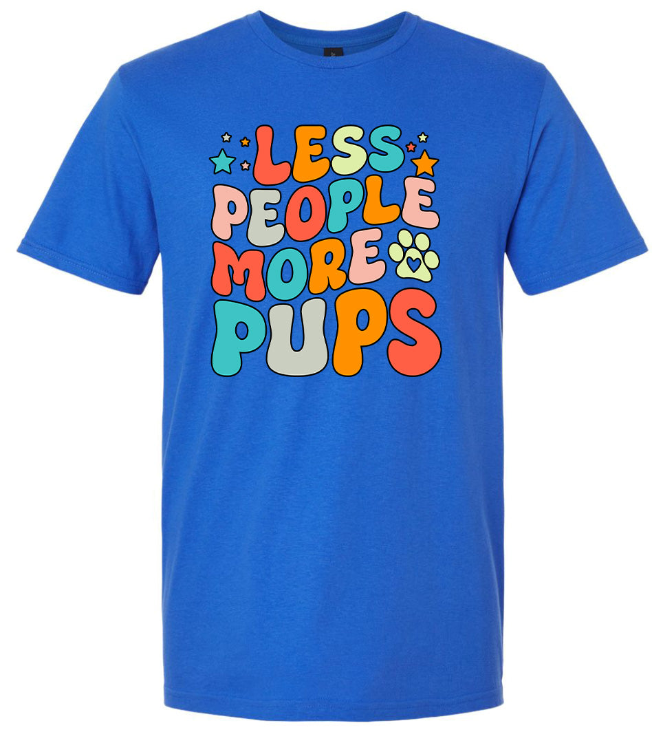 Less People, More Pups Adult Gildan Soft Shirt