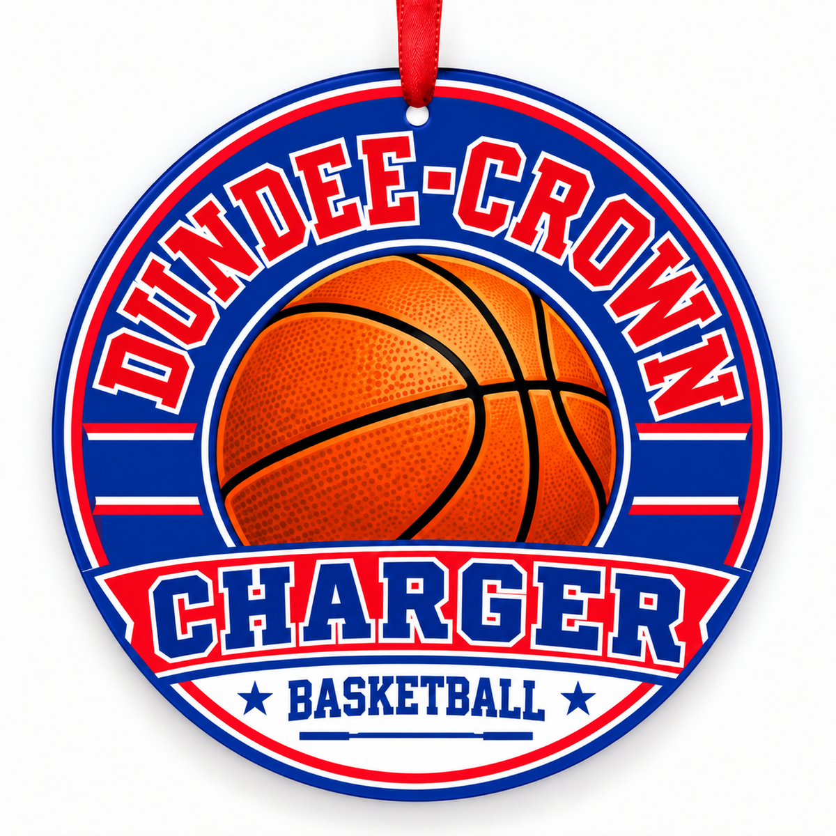 Dundee-Crown High School Charger basketball Christmas ornament