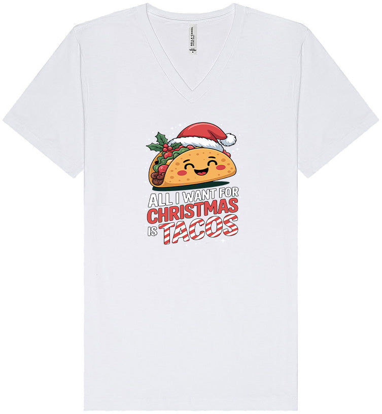Tacos for Christmas Unisex V-Neck Shirt