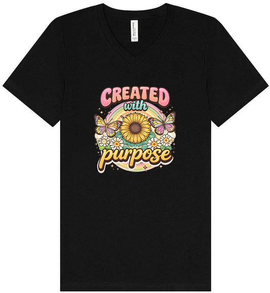 Created with Purpose Unisex V-Neck Shirt