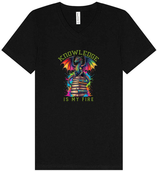 Knowledge is My Fire Unisex V-Neck Shirt