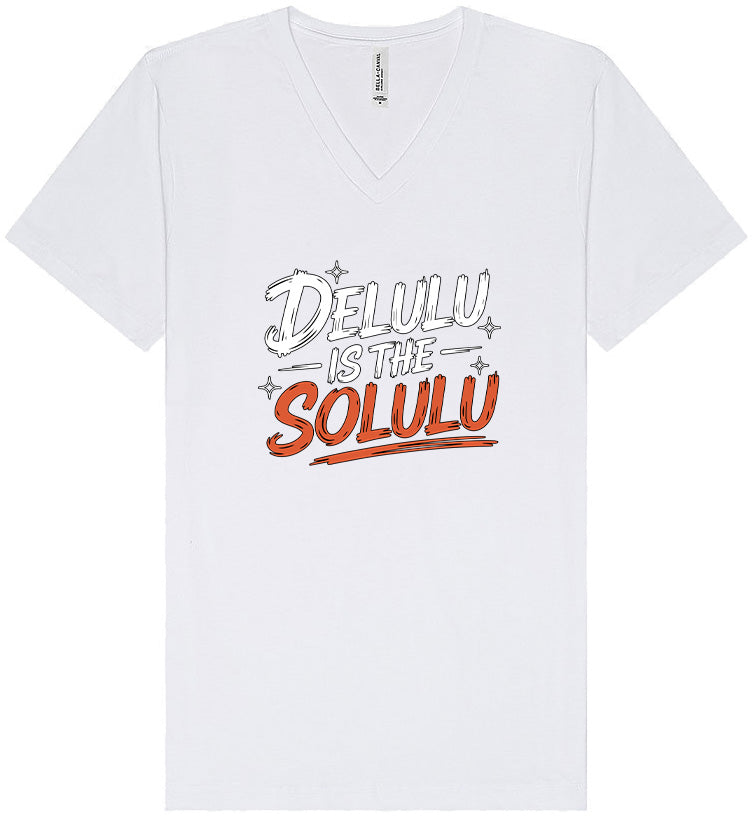 Delulu is the Solulu Unisex V-Neck Shirt