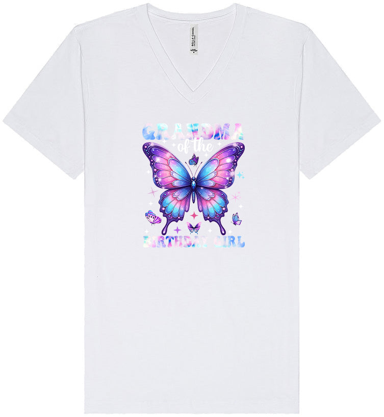 Grandma of the Birthday Girl Unisex V-Neck Shirt