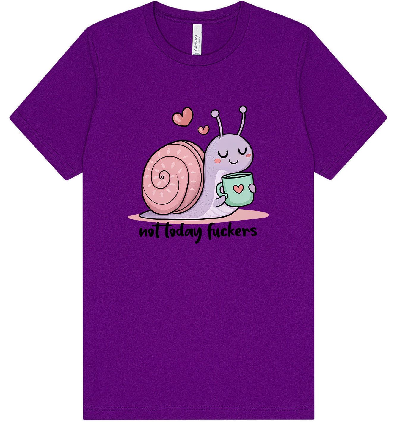 Not Today Snail Adult Bella Canvas Shirt
