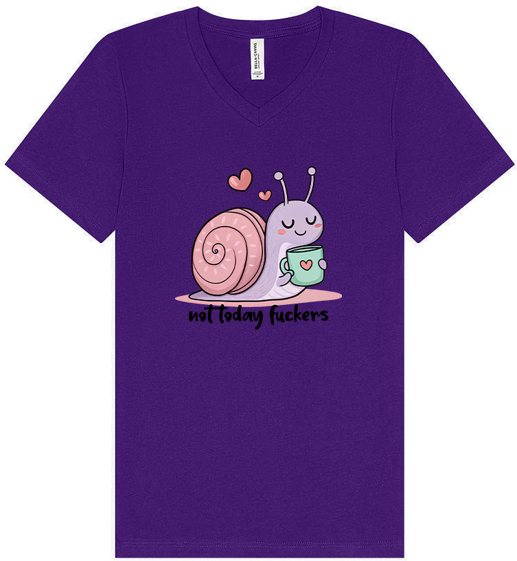 Not Today Snail Unisex V-Neck Shirt