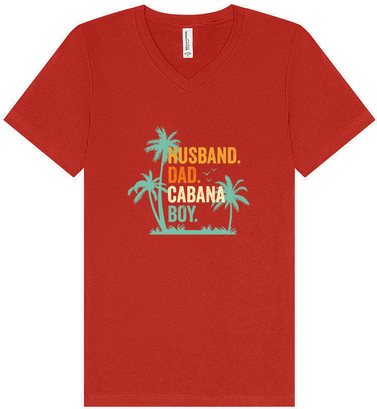 Dad. Husband. Cabana Boy. Unisex V-Neck Shirt