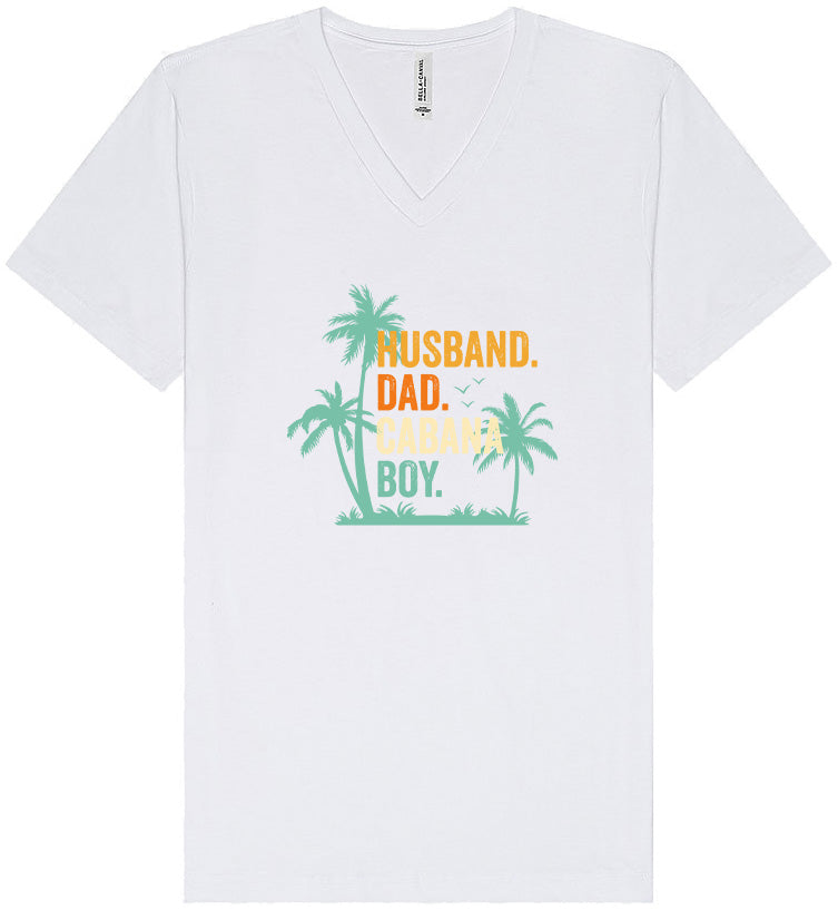 Dad. Husband. Cabana Boy. Unisex V-Neck Shirt