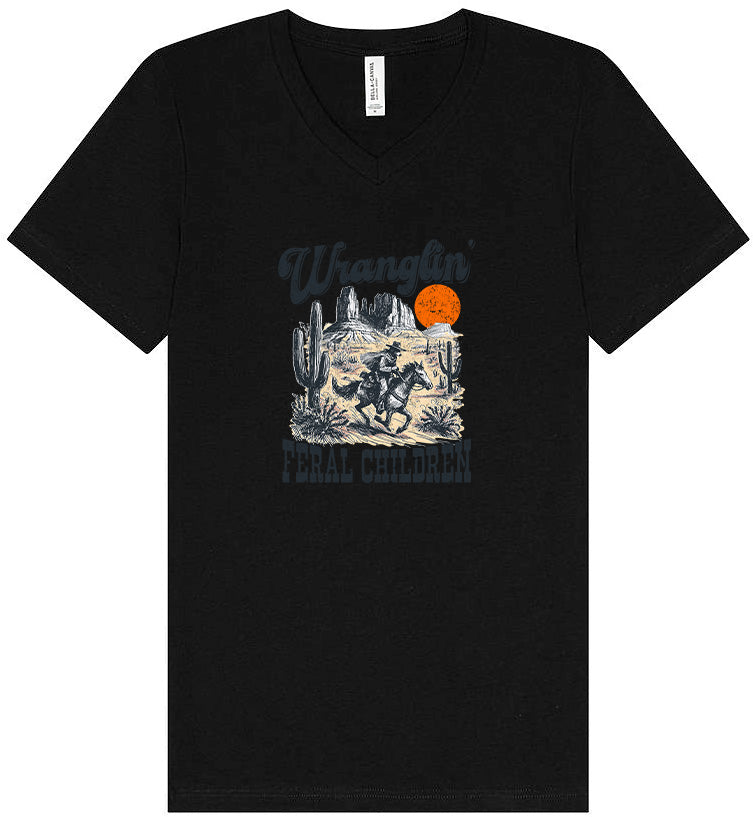Wranglin' Feral Children Unisex V-Neck Shirt