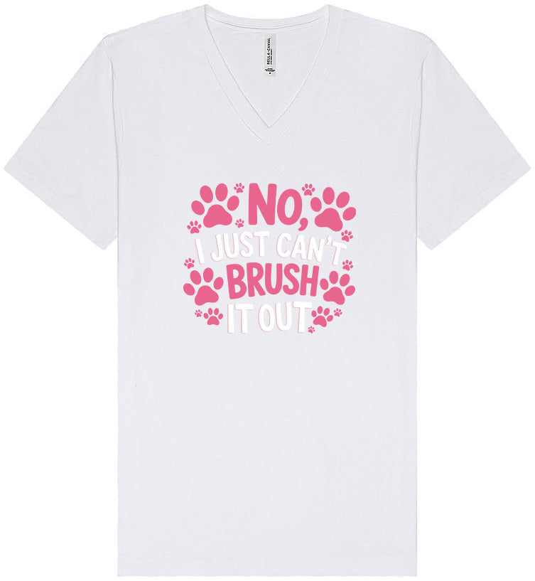 Can't Just Brush it Out Groomer Unisex V-Neck Shirt