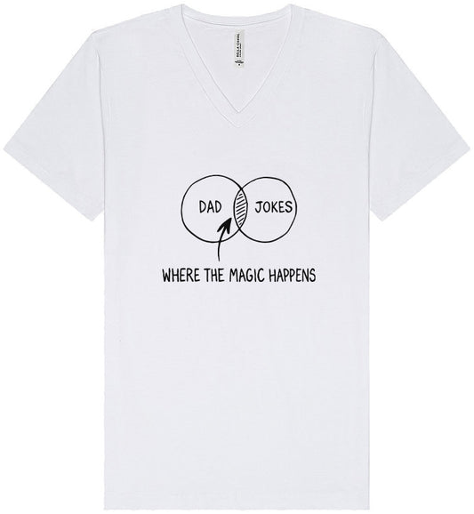 Dad Jokes Venn Diagram Unisex V-Neck Shirt
