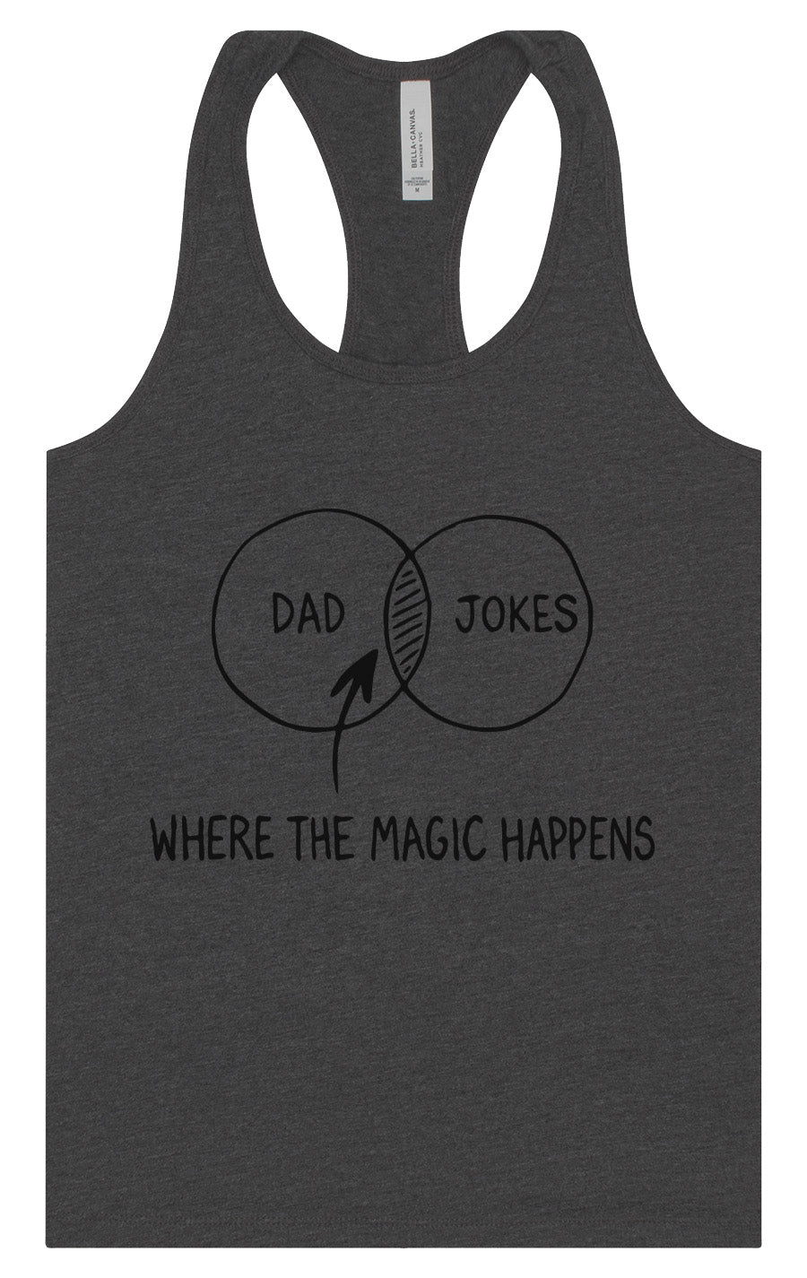 Dad Jokes Venn Diagram Women's Racerback Tank