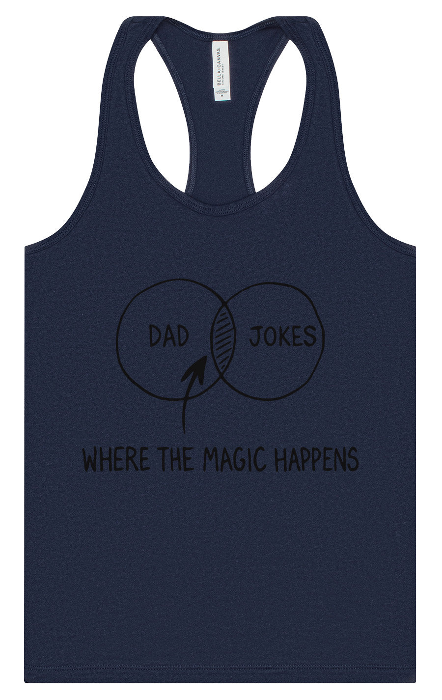 Dad Jokes Venn Diagram Women's Racerback Tank