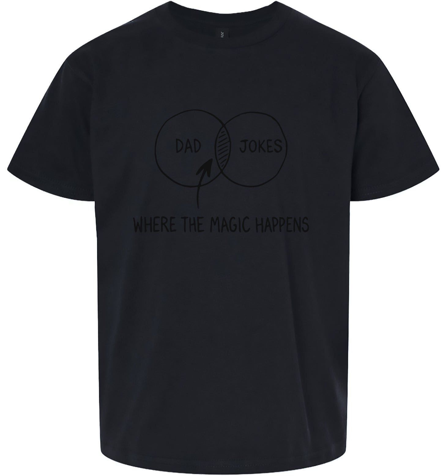Dad Jokes Venn Diagram Children's Gildan Soft Shirt