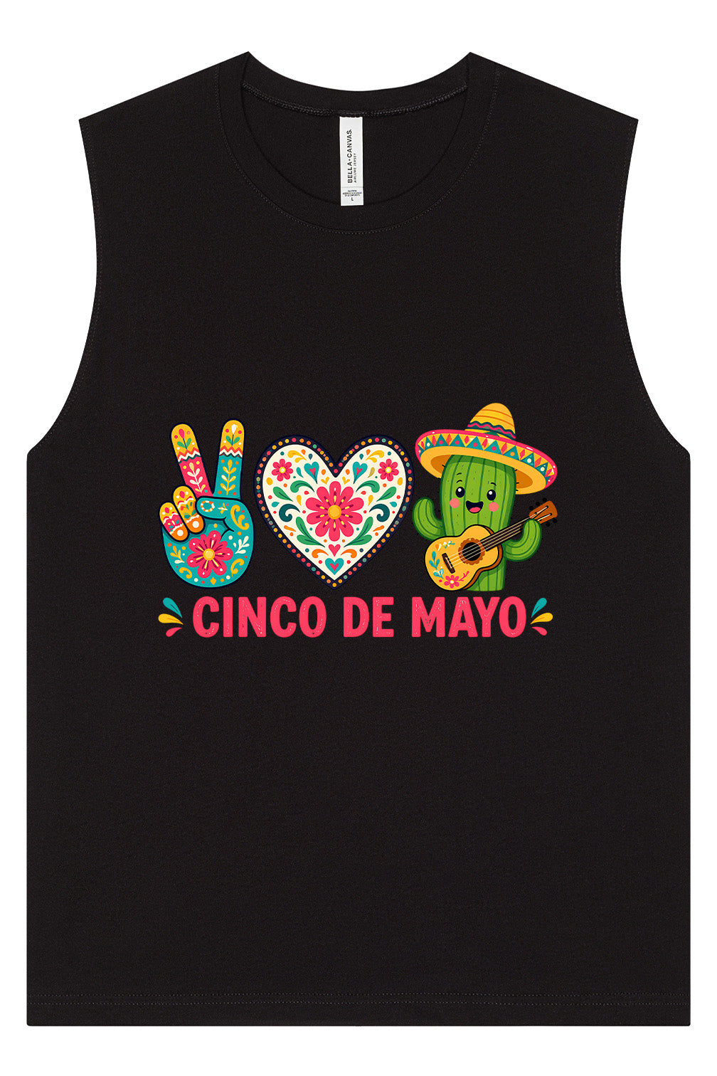 Peace Love Cinco de Mayo Muscle Tank