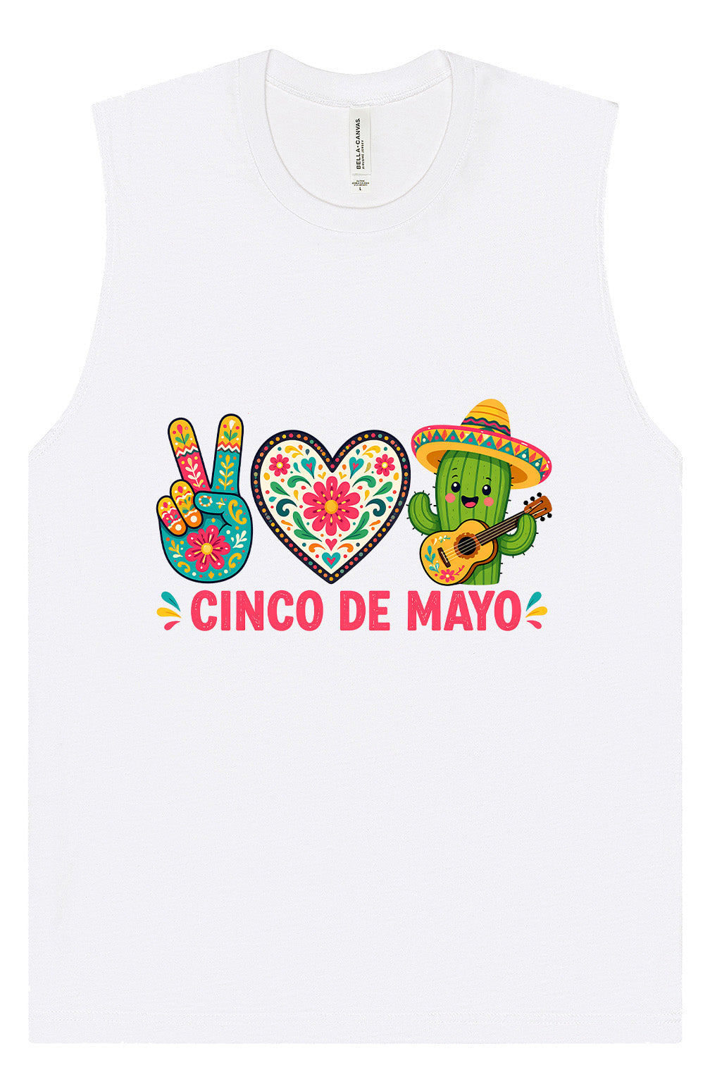 Peace Love Cinco de Mayo Muscle Tank