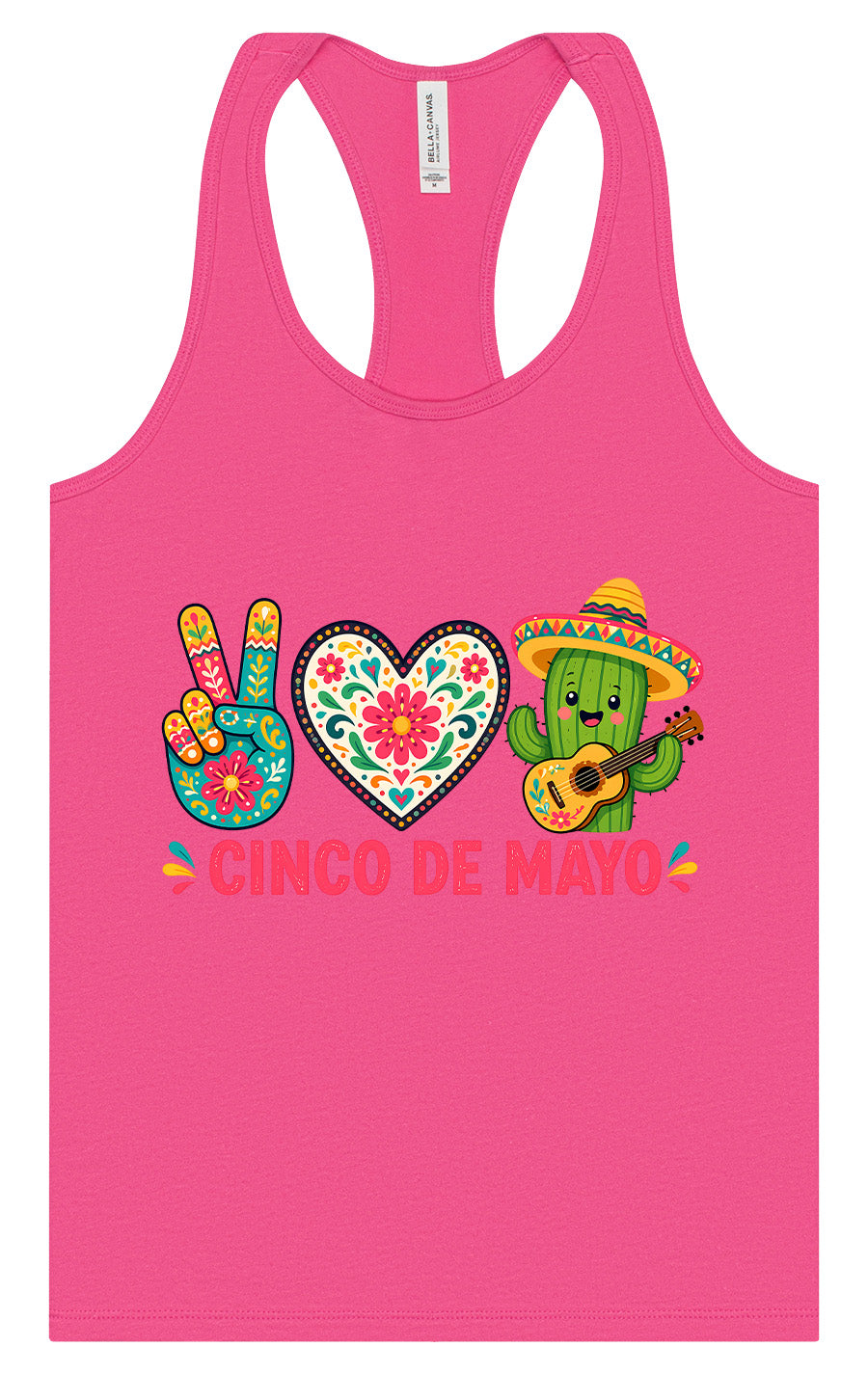 Peace Love Cinco de Mayo Women's Racerback Tank