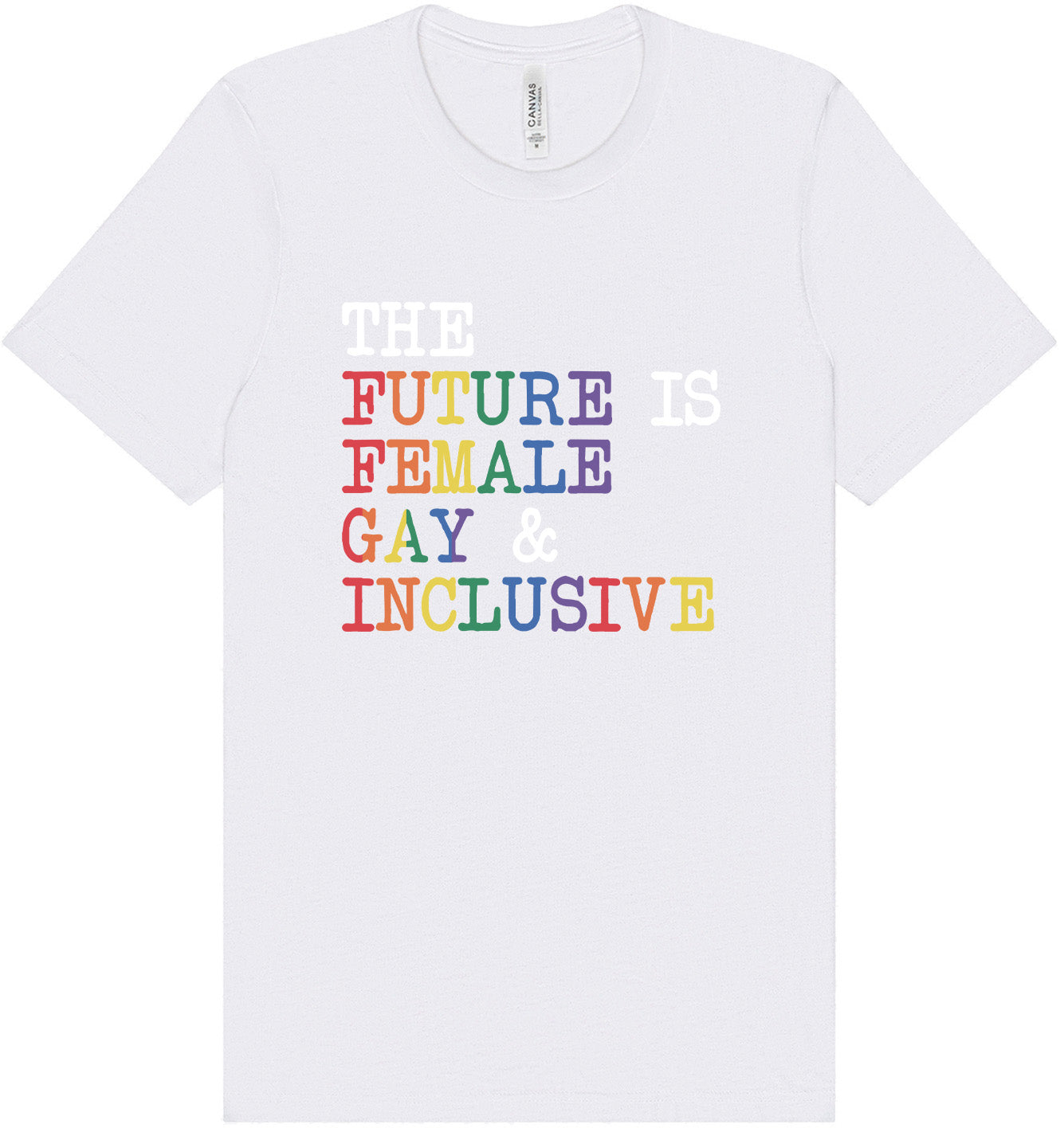 The Future is Female, Gay, and Inclusive Adult Bella Canvas Shirt