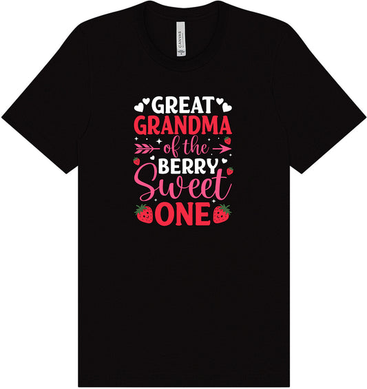 Great Grandma of the Berry Sweet One Adult Bella Canvas Shirt