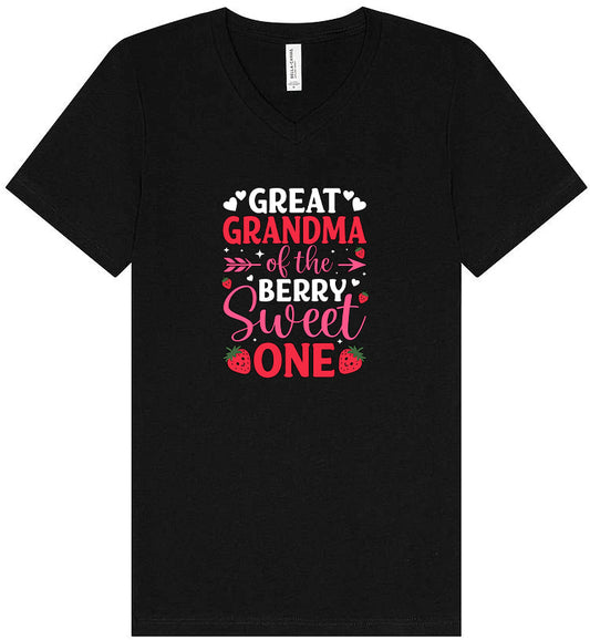 Great Grandma of the Berry Sweet One Unisex V-Neck Shirt