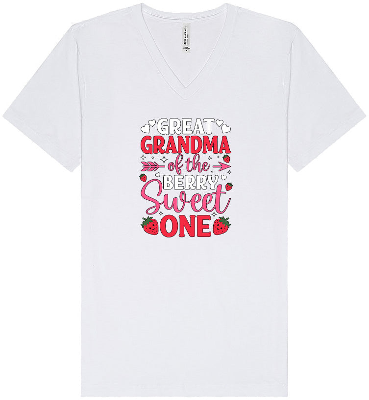 Great Grandma of the Berry Sweet One Unisex V-Neck Shirt