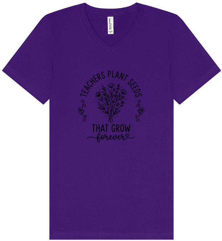 Teachers Plant Seeds Unisex V-Neck Shirt