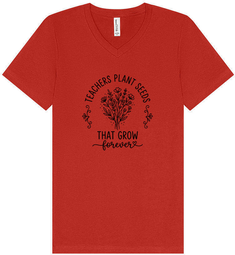 Teachers Plant Seeds Unisex V-Neck Shirt