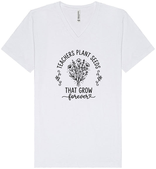 Teachers Plant Seeds Unisex V-Neck Shirt