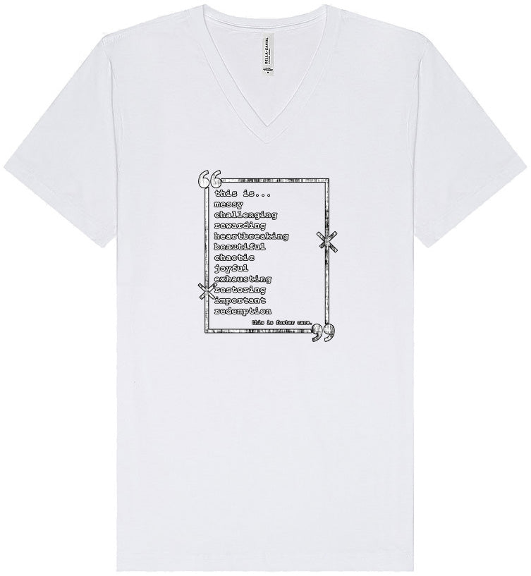 This is Foster Care Unisex V-Neck Shirt