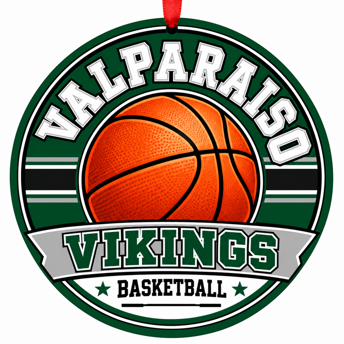 Valparaiso High School Vikings Basketball Christmas Ornament