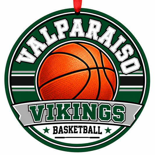 Valparaiso High School Vikings Basketball Christmas Ornament