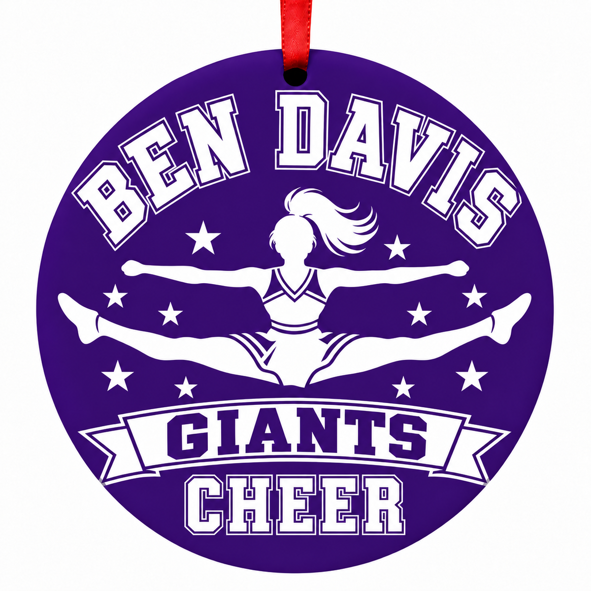 Ben Davis High School Giants cheer ornament - Toe-Touch Jump
