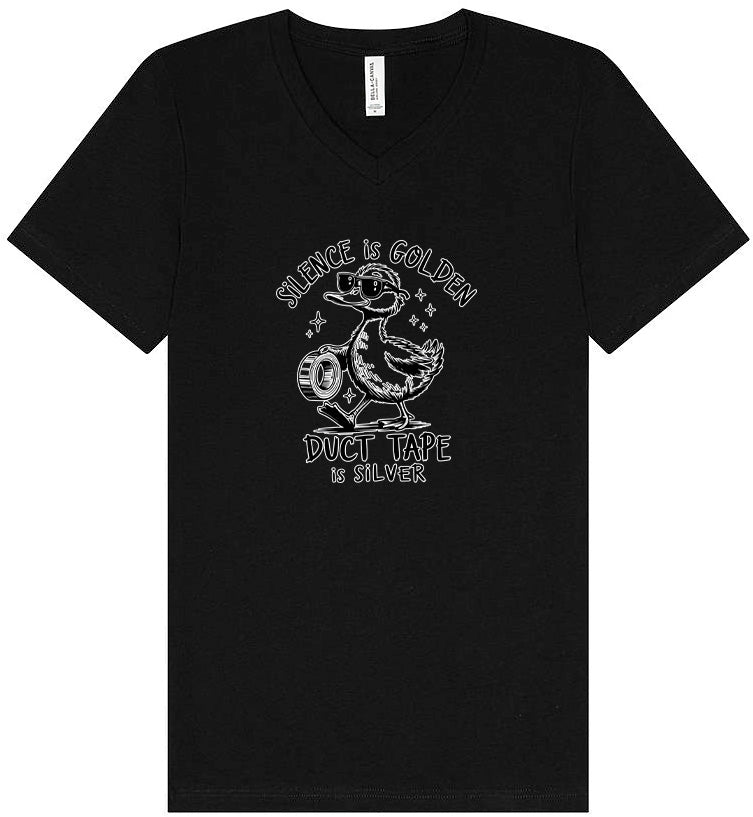 Silence Is Golden Unisex V-Neck Shirt
