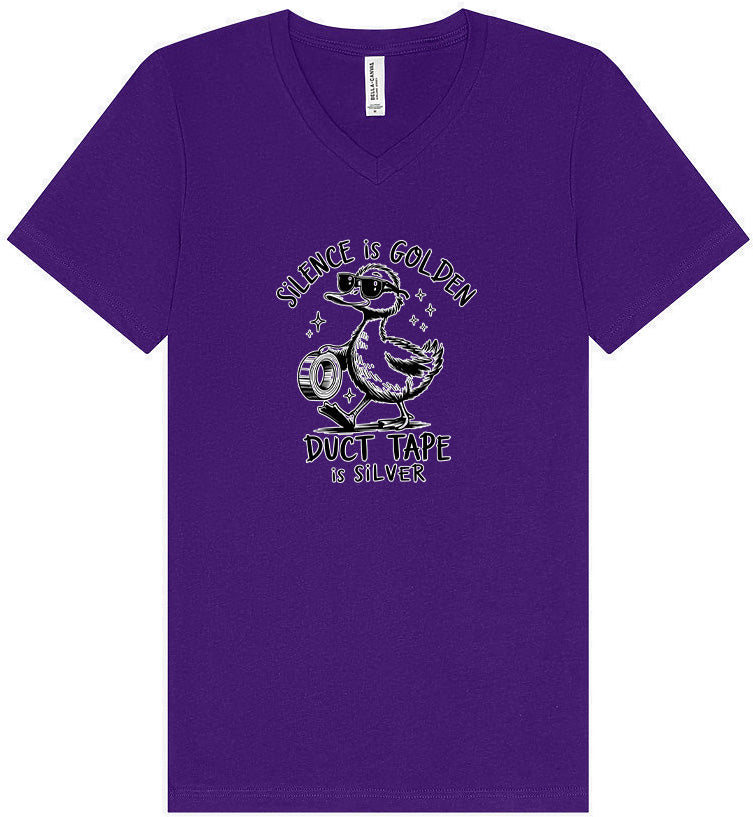 Silence Is Golden Unisex V-Neck Shirt